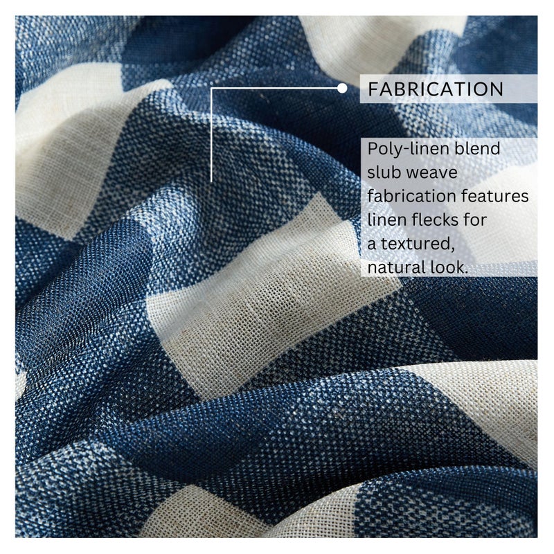 Elrene Home Fashions Farmhouse Living Grainger Buffalo-Check Blackout Window Curtain, Living Room and Bedroom Drape with Rod Pocket Tabs, 52" x 84", Indigo, 1 Panel - Image 5